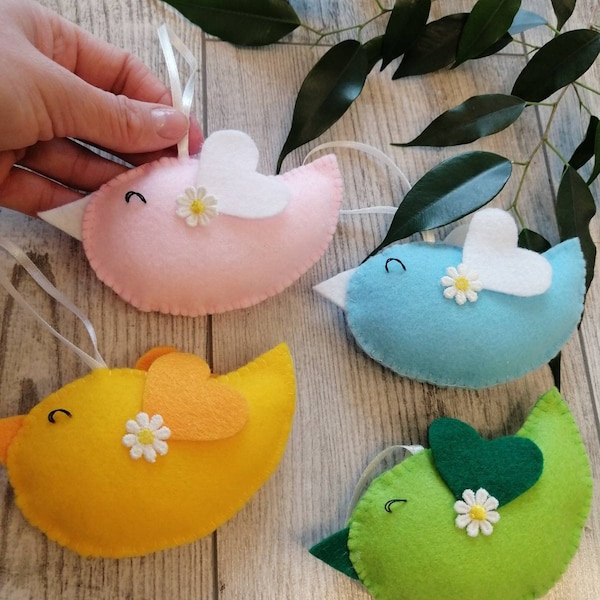 Bulk felt birds Felt bird ornaments Seasonal tree Spring bird EASTER ORNAMENTS