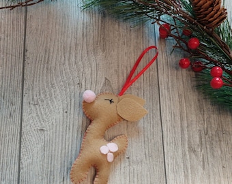 Filz Rentier Ornament: Handgenähtes Rentier