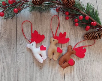 Felt Christmas ornaments Christmas decorations Reindeer ornament