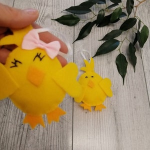 EASTER ORNAMENTS Easter tree decor Spring decor Easter hanging decoration Easter Chicks Springtime Felt decoration