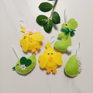 FELT EASTER ORNAMENTS Easter rabbit Easter chick Easter egg Spring home decor