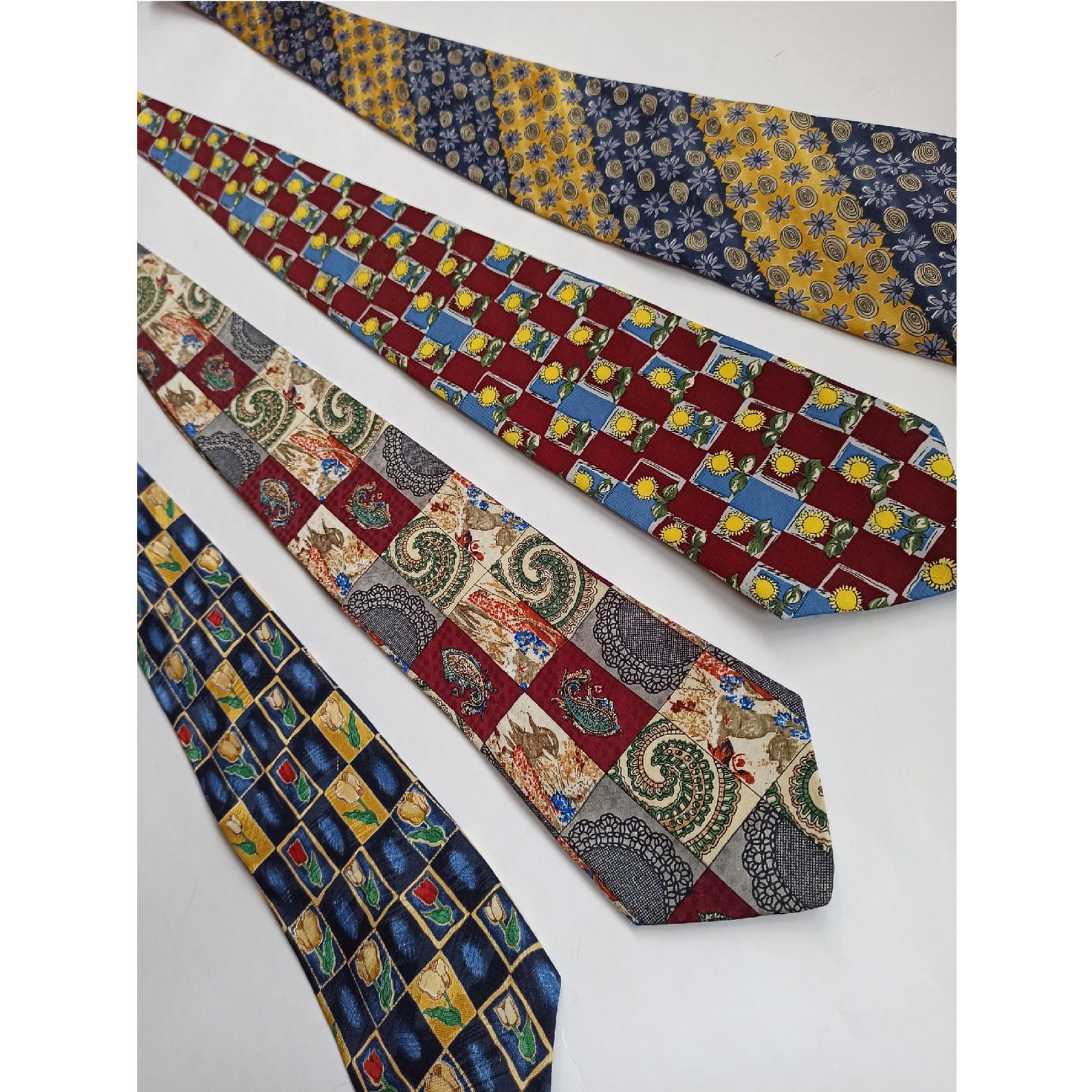 Vintage Neckties 90s/Lot of 4 mens ties Etsy