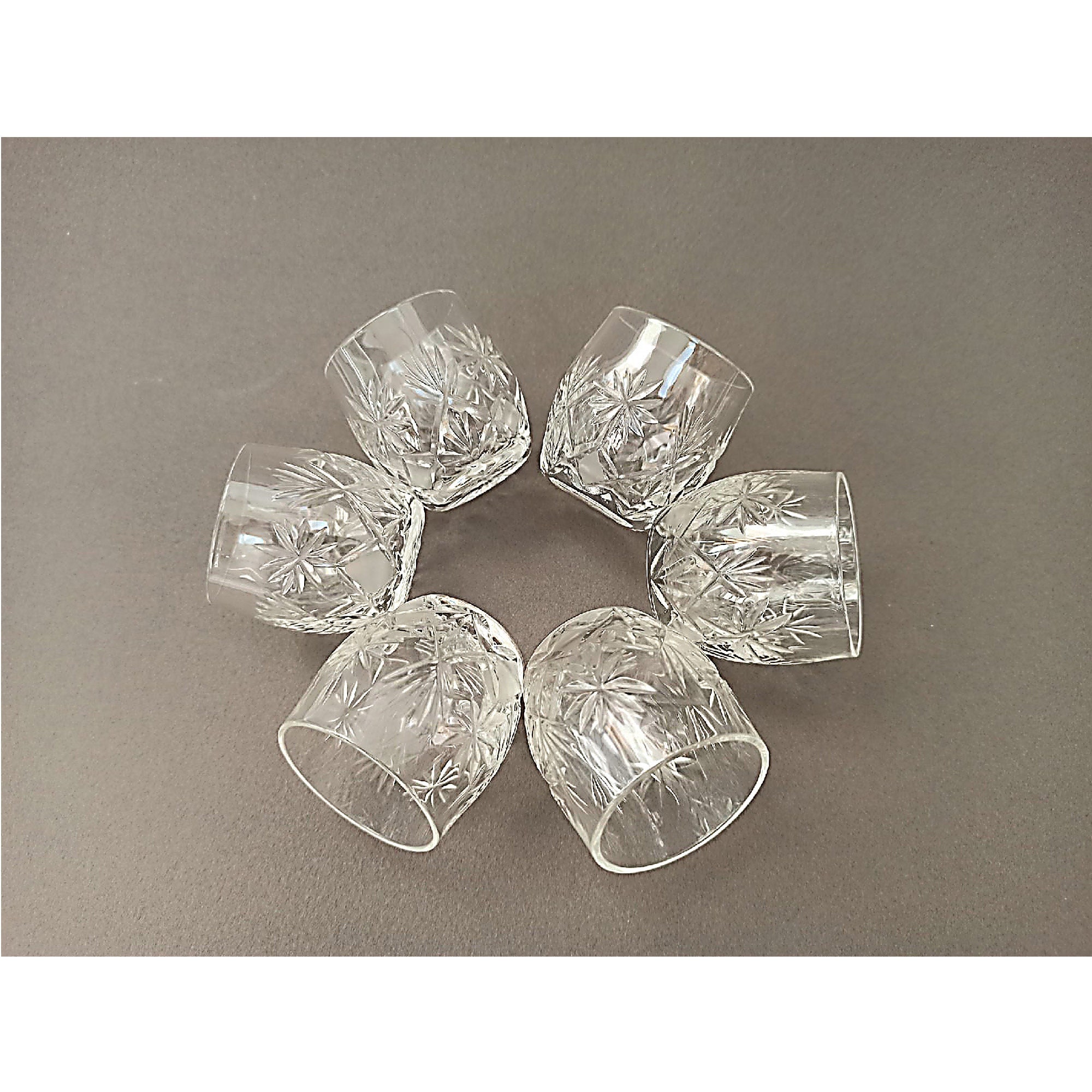 Set of 6 Crystal Shot glasses/vodka cognac whiskey Etsy