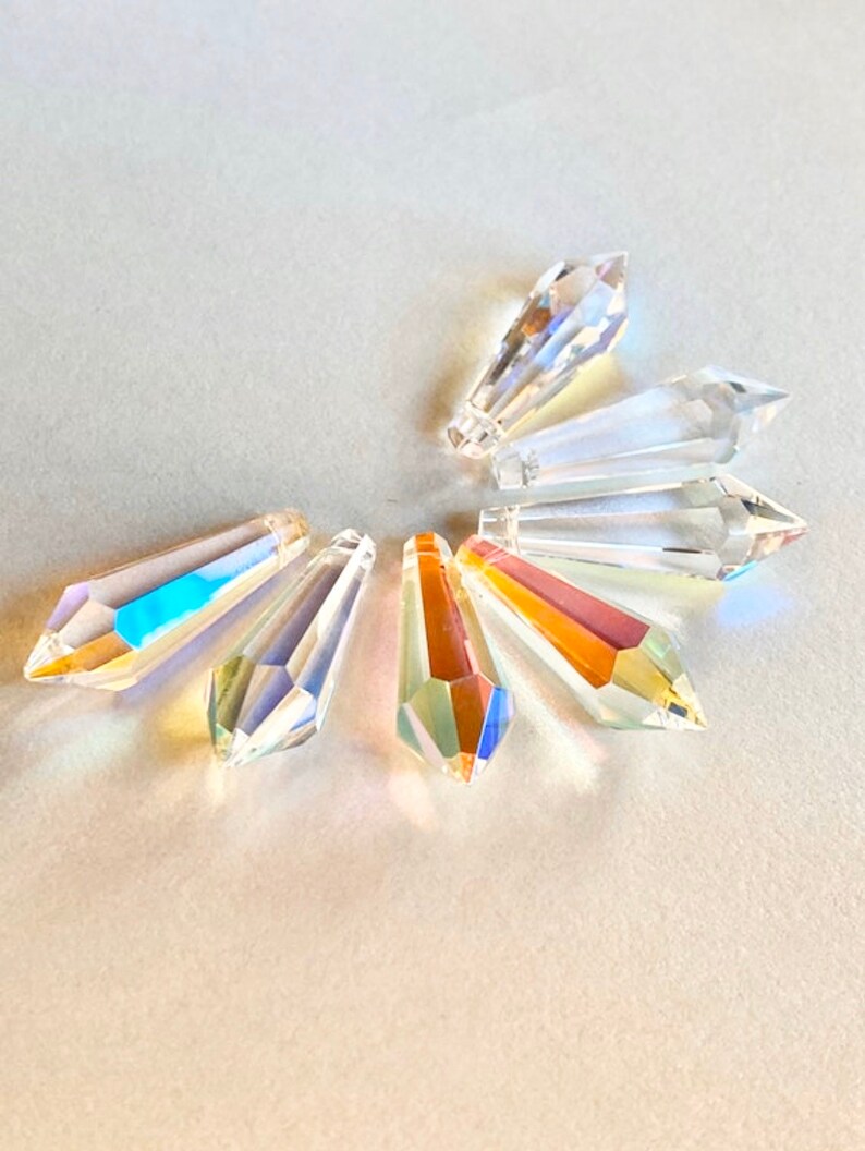 SET of 10 AB 38mm ICICLE Crystals Chandelier Crystals Etsy
