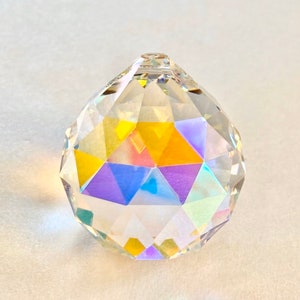 1 - AB Iridescent 30mm Crystal Balls - Full Lead Crystal 30mm Faceted Chandelier Crystals Prisms Balls