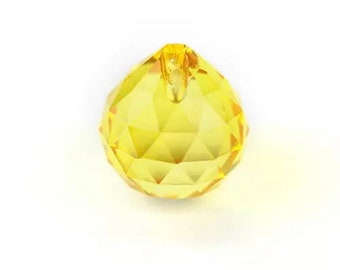 1 ~ 30mm Crystal Balls - 30mm YELLOW Faceted Chandelier Crystal Prism Ball