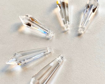 SET of 10 ~ Icicle Clear 38mm Chandelier Crystals Prisms Pendant - Asfour