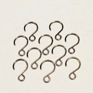 Set of 10 ~ 22mm Hangers Hooks for Windchime , Ornaments, Chandelier Crystals Clips Wires - Crystal Connectors