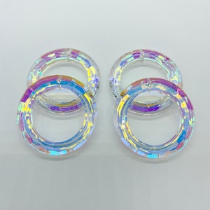 1 - 50mm AB Round Ring Crystal Prism Pendant - Drilled| Crystals | beads | sun catcher | crystals supplies | DIY | chandelier