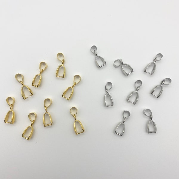 Set of 10 - 18mm Gold or Silver Pendant Hangers Bales - Jewelry Bales| Crystals | beads | sun catcher | crystals supplies | DIY | chandelier