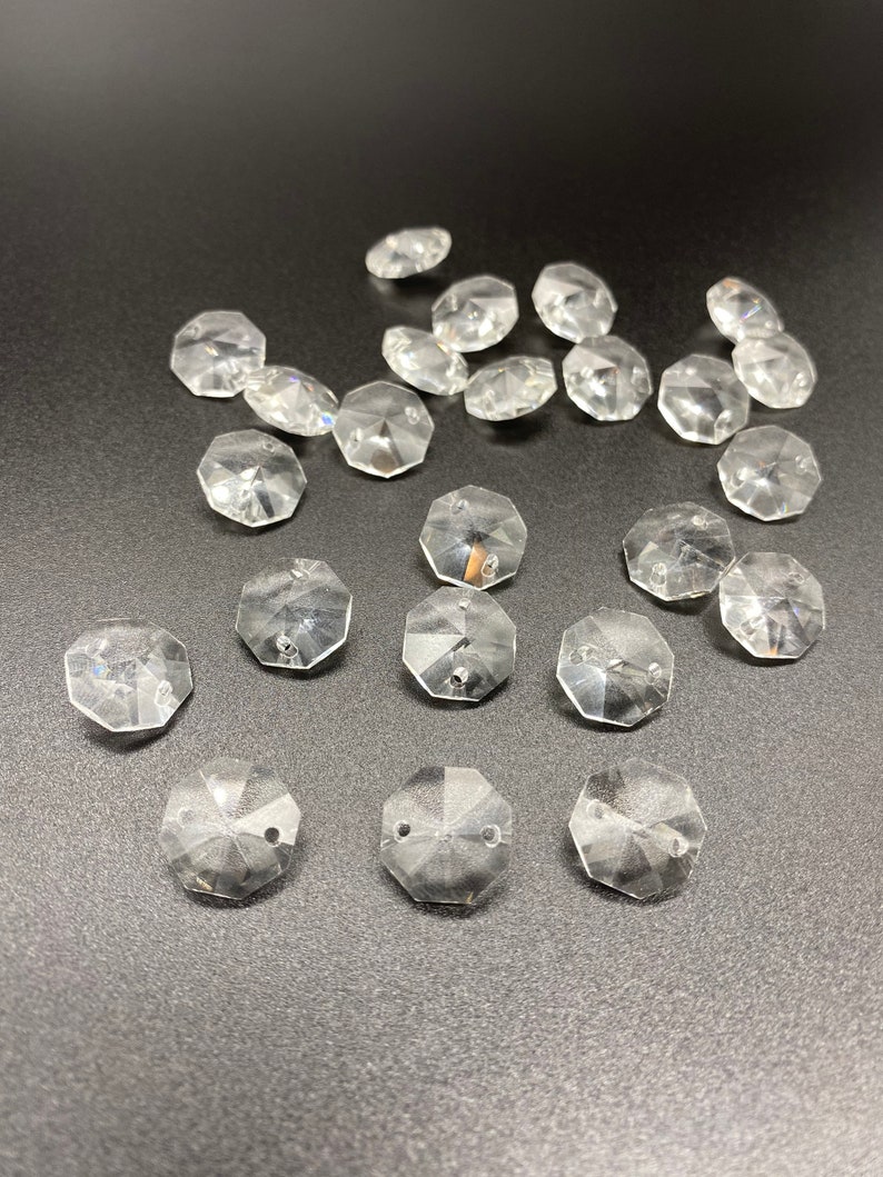 Set of 12 CLEAR 14mm Octagon Beads Chandelier Crystals Prism 2 | Etsy