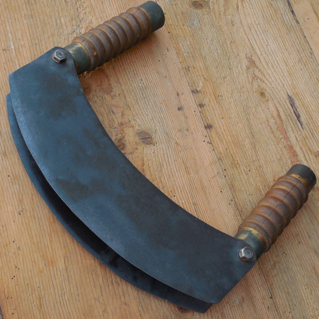 DOUBLE MEZZALUNA Professioan Kitchen Knife Etsy