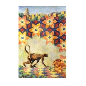 NEW! Monkey - Acrylic on paper (FREE uk and us delivery)