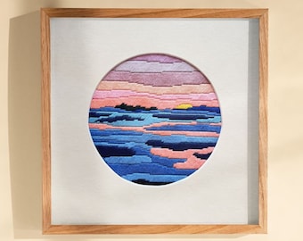 Sunset Ocean Scene Needlepoint Kit