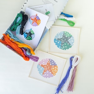 Green & Orange Snowing Night Needlepoint Kit