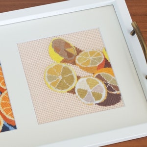 Modern Needlepoint Kit Lemons Citrus Fruit Tapestry Kit