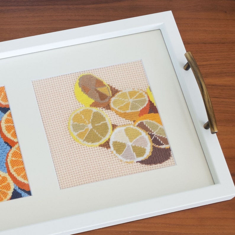 Modern Needlepoint Kit Lemons Citrus Fruit Tapestry Kit Etsy