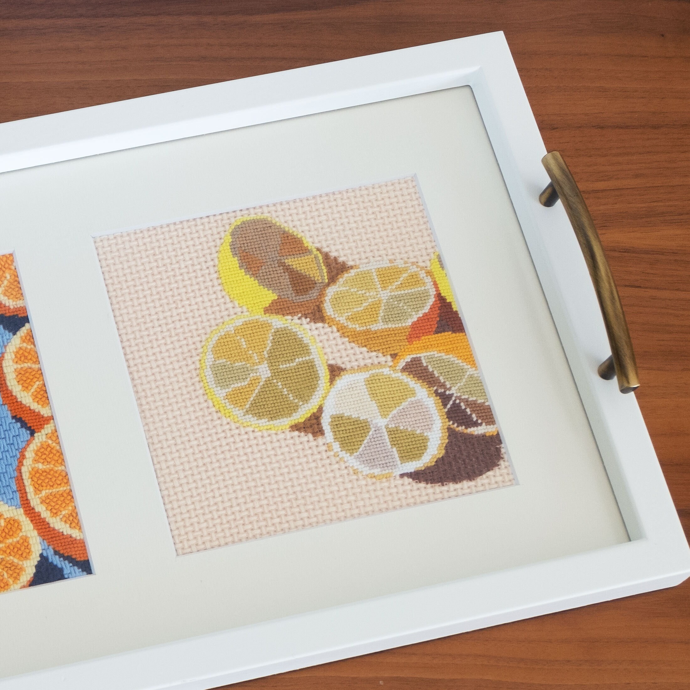 Modern Needlepoint Kit Lemons Citrus Fruit Tapestry Kit Etsy