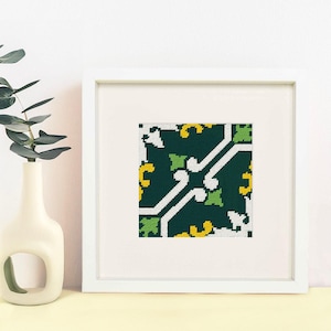 NEEDLEPOINT KIT Portuguese TILE Green Forest