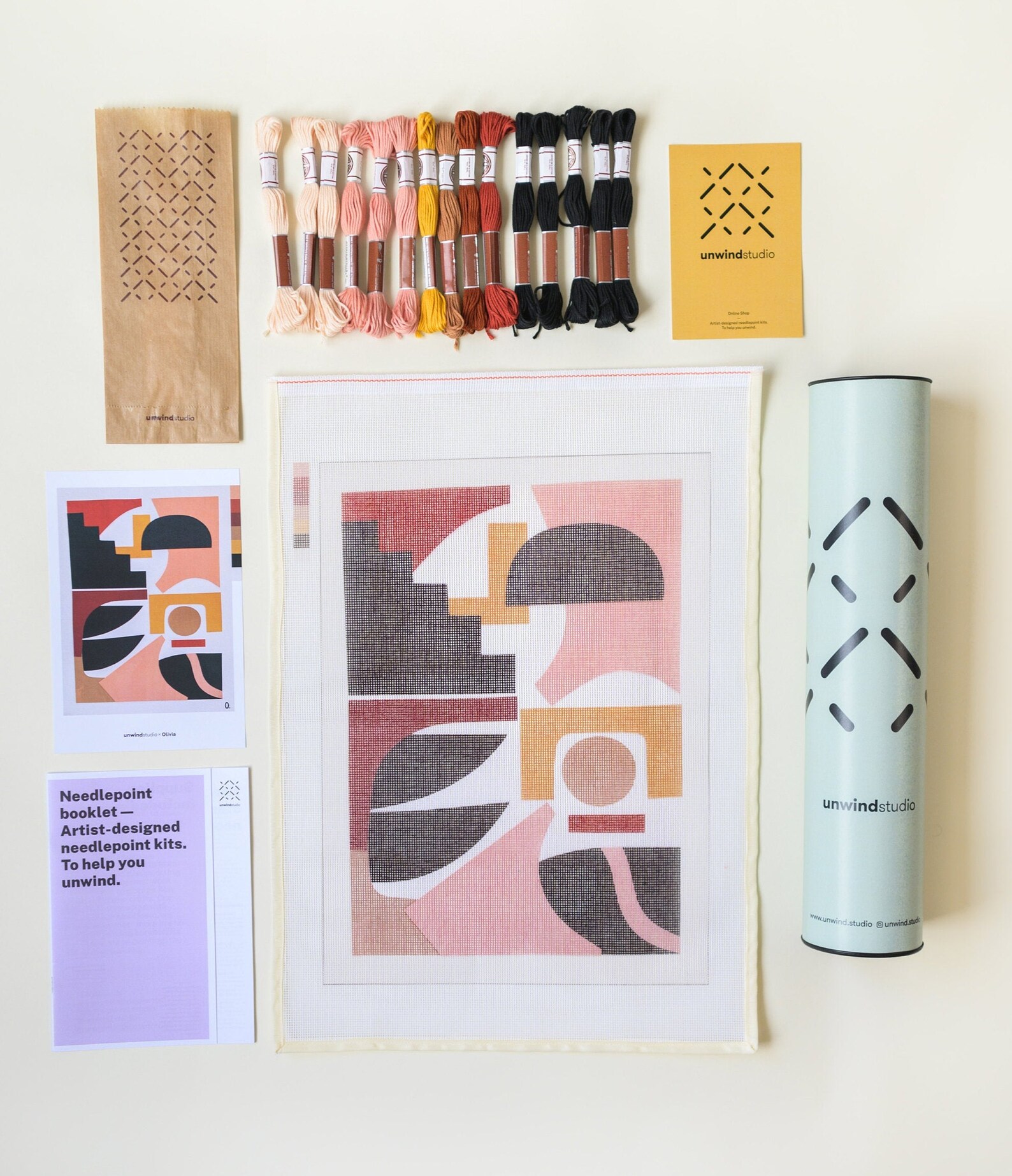 Modern Needlepoint Kit Moroccan Dream Abstract Tapestry Kit Etsy