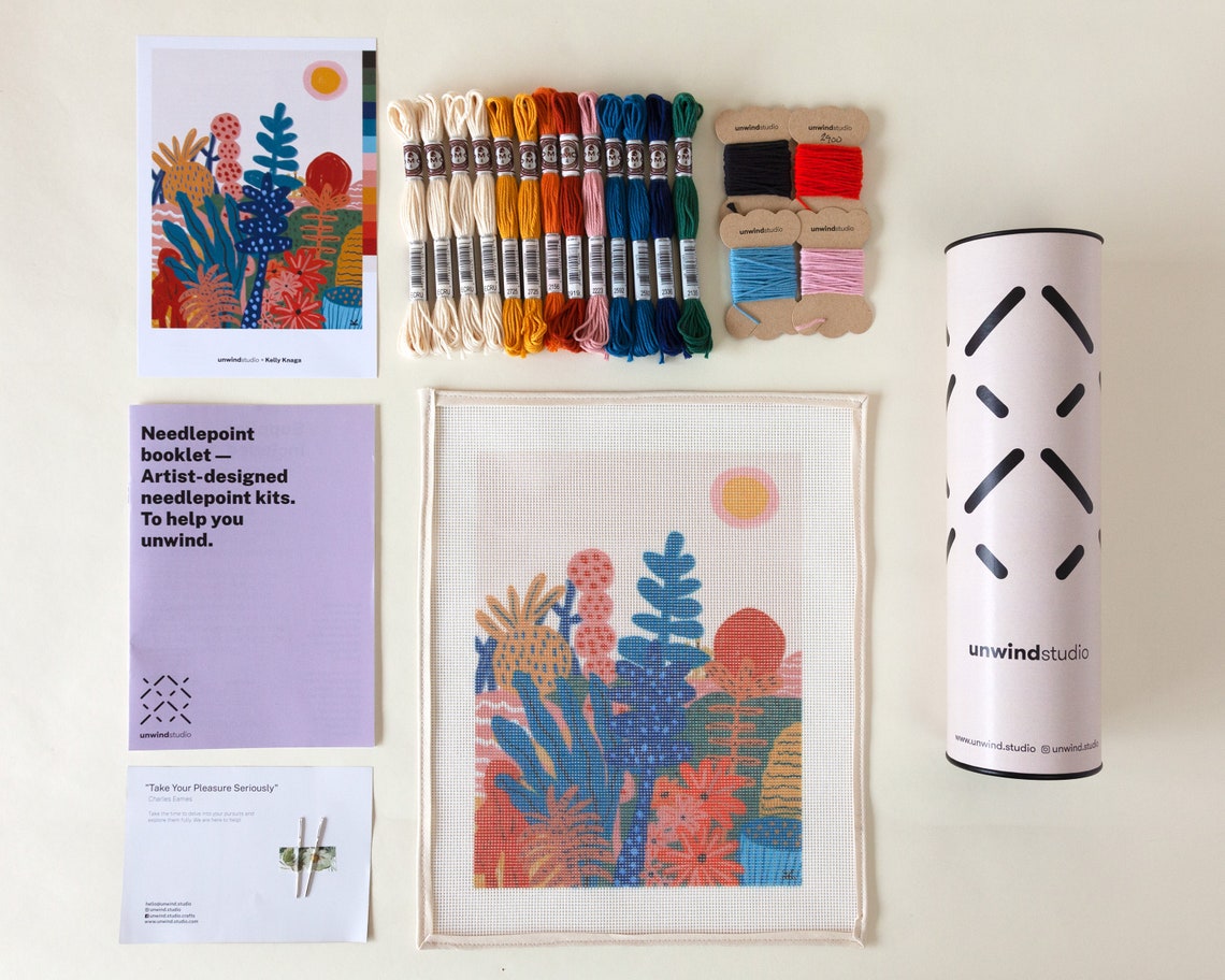 Modern Needlepoint Kit Garden of Joy Bothanic Plants Tapestry Etsy