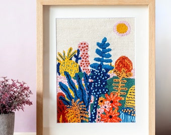 Modern Needlepoint Kit Garden of Joy