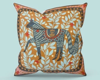 Folk Horse Needlepoint Cushion Kit