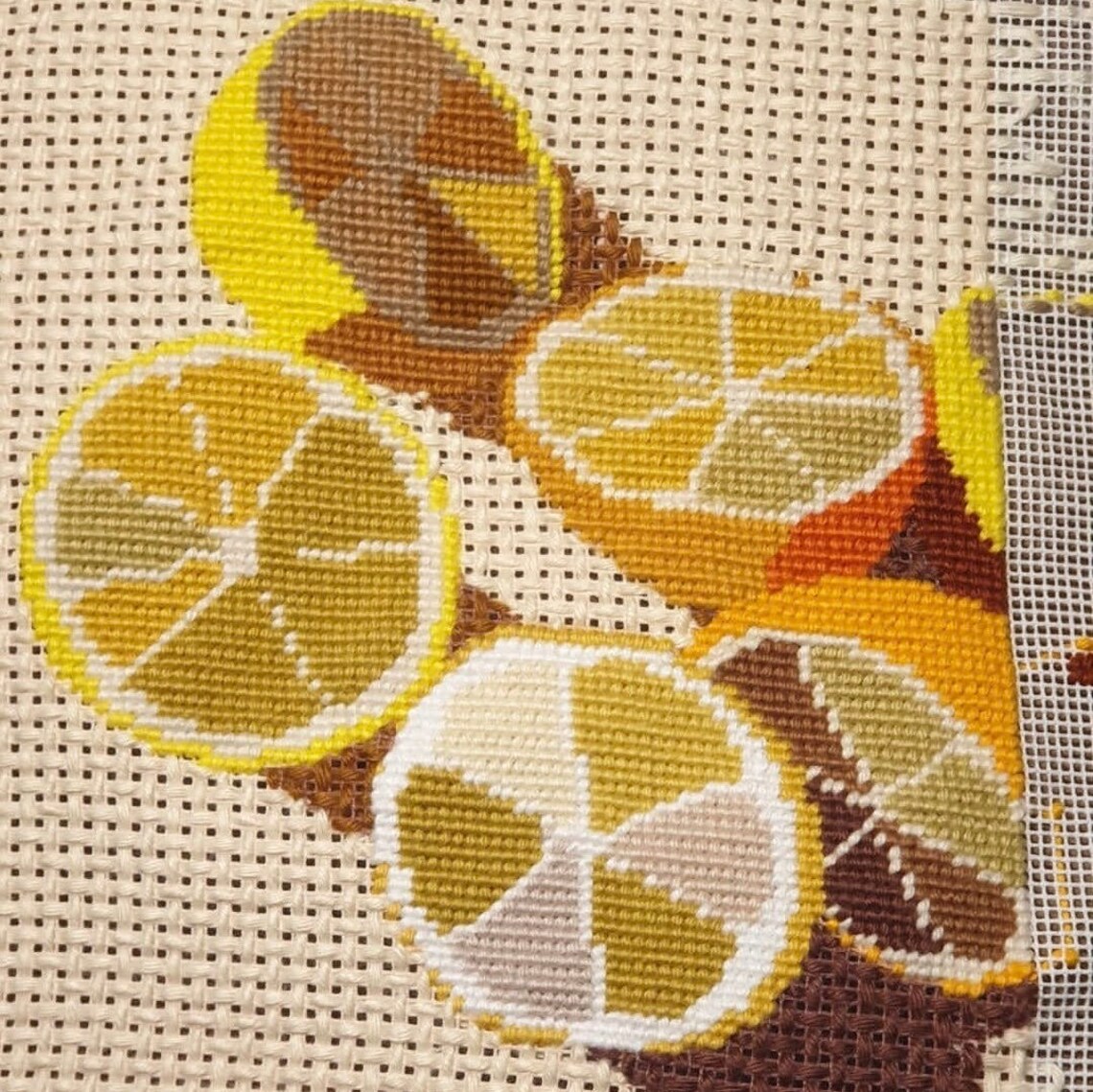 Modern Needlepoint Kit Lemons Citrus by Anca Putin Etsy