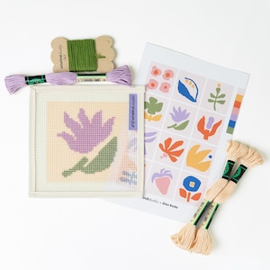 Abend Blüten Untersetzer Stickpackung