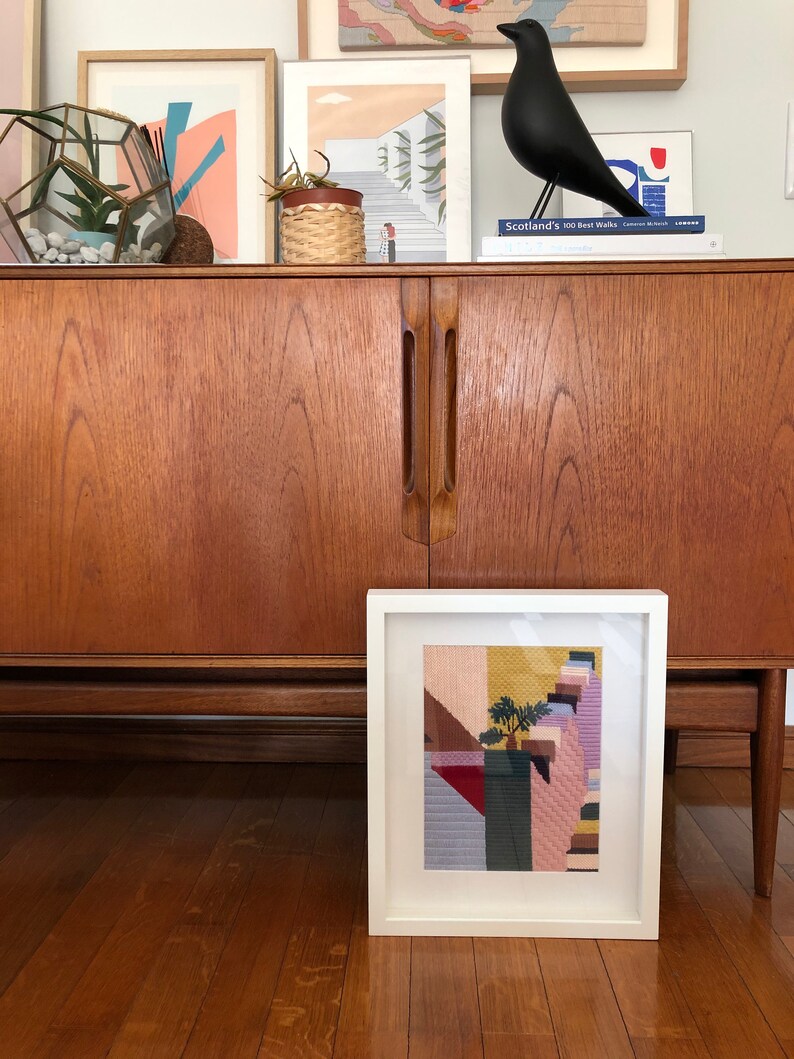 Modern Needlepoint Kit Abstract Fern Tapestry Kit Etsy