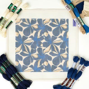 Blue Flowers Needlepoint Kit