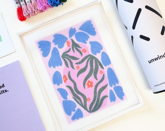 Modern Needlepoint Kit Daisy Pot Floral