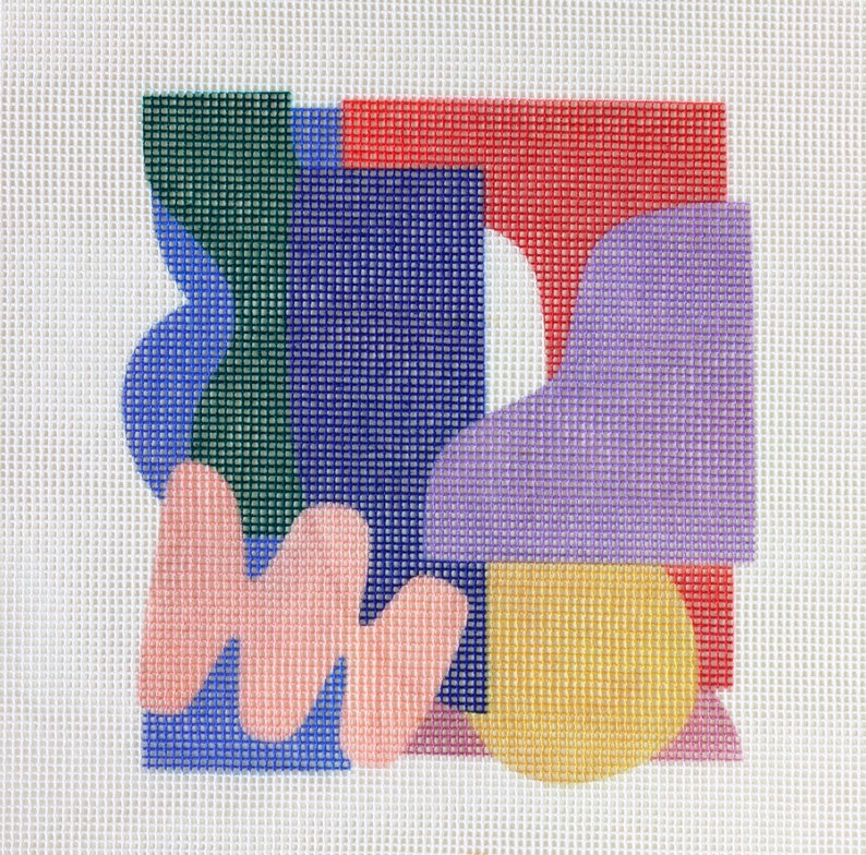 Modern Needlepoint Kit Formations Colorful Abstract Tapestry Etsy