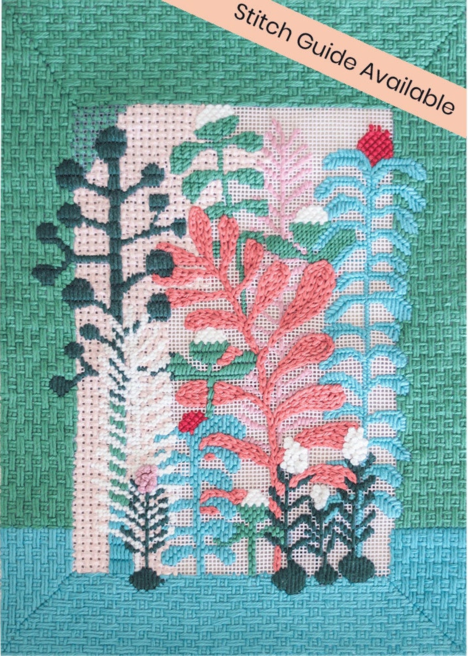 Modern Needlepoint Kit Building of Thousand Flowers Handmade Etsy
