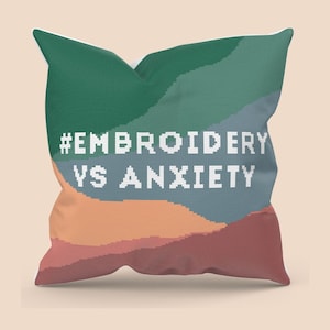 Embroidery VS Anxiety&quot; Needlepoint Cushion Kit