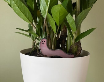 Stained glass worm plant stake