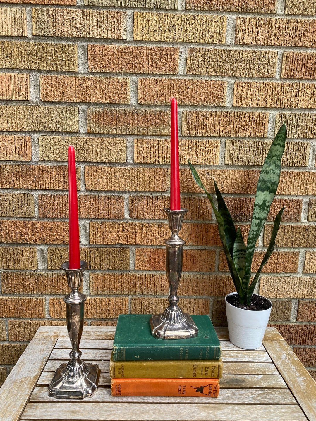Vintage Silver Plated Candle Holders Etsy