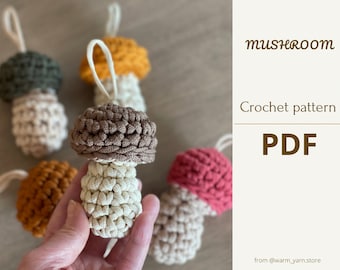 Gehaakt paddestoelpatroon| PDF-patroon|Amigurumi-paddenstoel|
