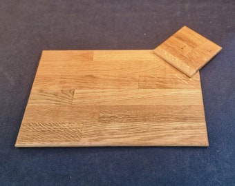 Solid Oak Placemats & Coasters (sold in a set of ONE mat and coaster - order as many or as few as you need!)