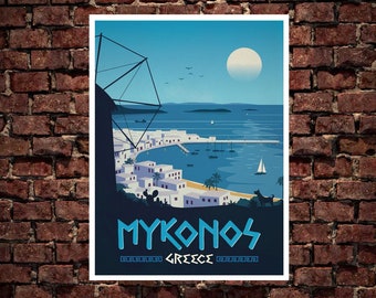 GREECE SYROS ISLAND NEW A1 CANVAS GICLEE ART PRINT POSTER