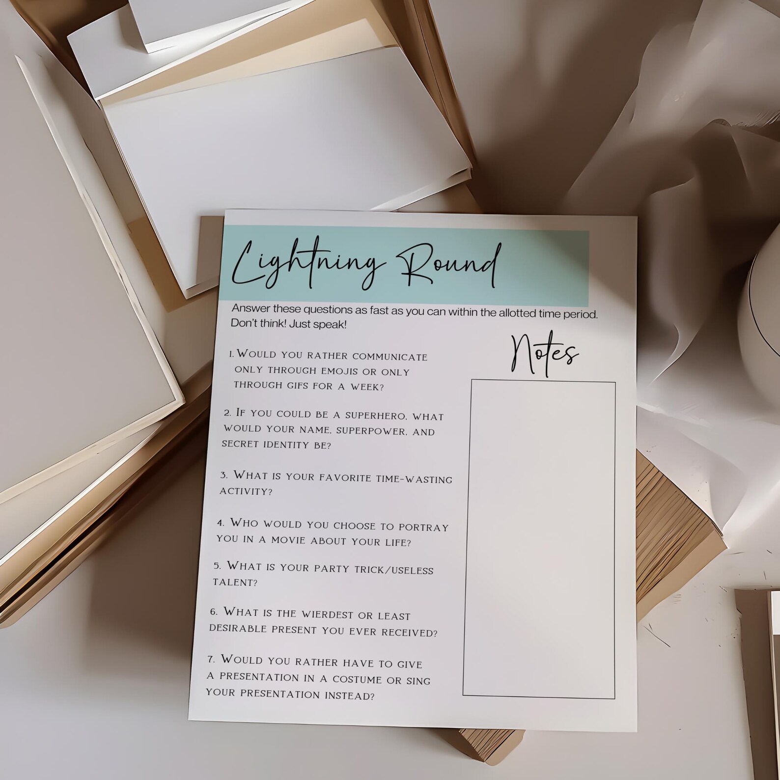 Team Building Get to Know Your Staff Questionnaire, Printable Ice ...