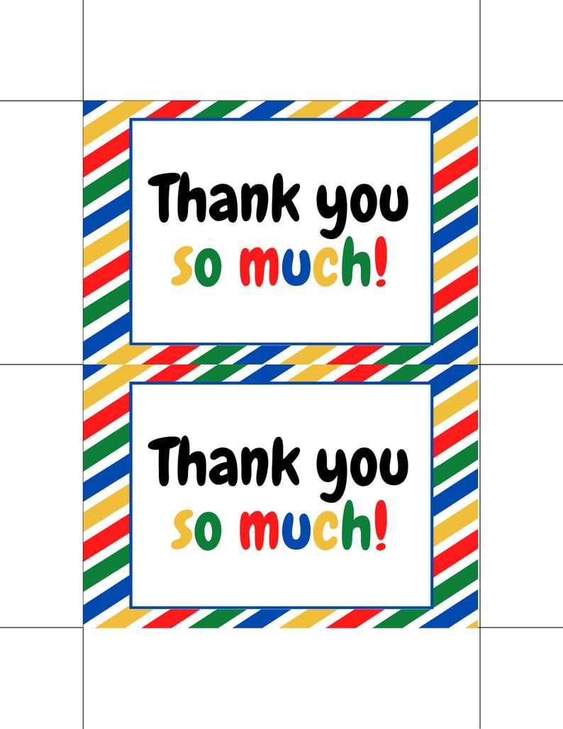 Printable Thank You Card for Kids Birthday Thank You Fill in - Etsy