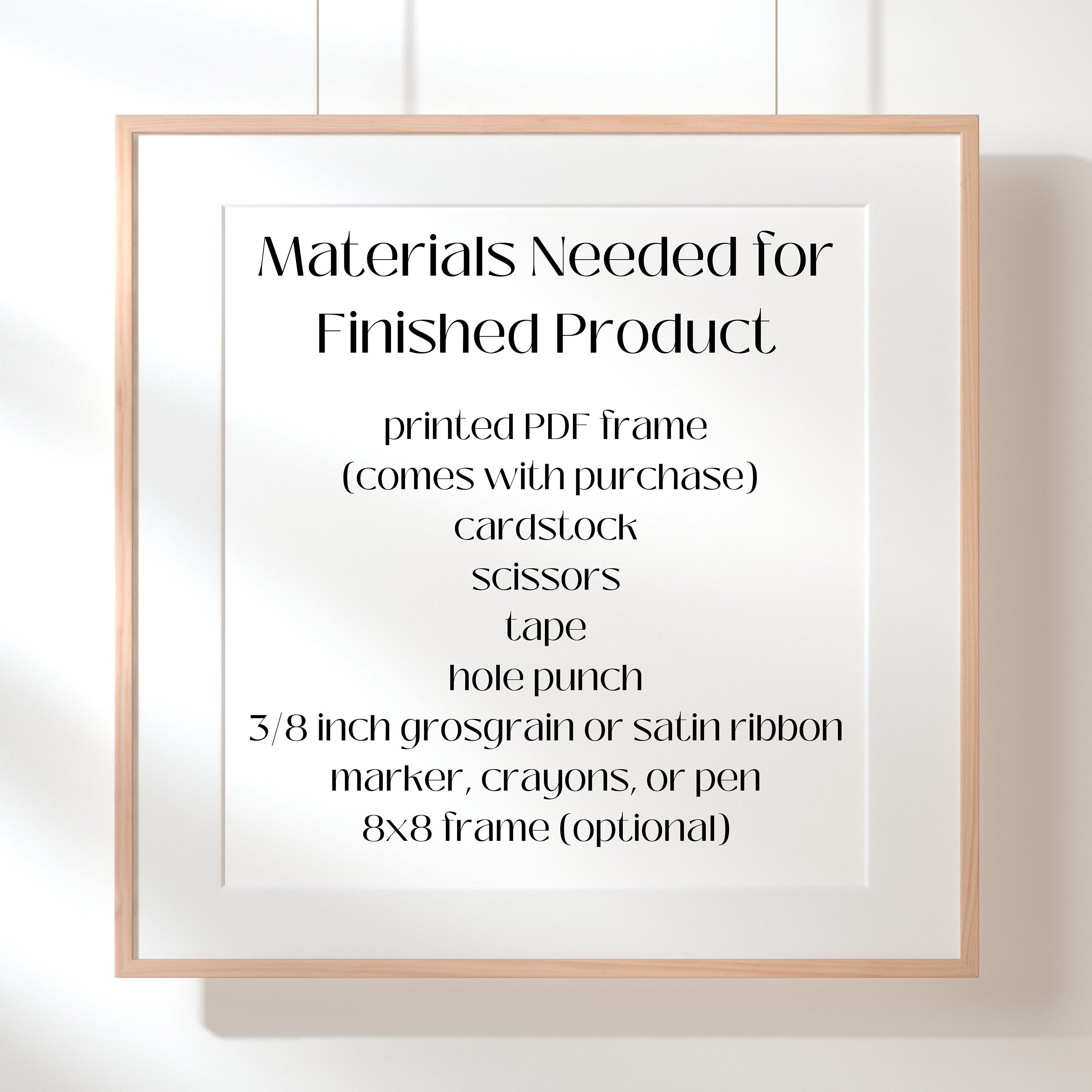 Handmade Mother's Day Gift Printable Craft, Wall Art Keepsake & Frame