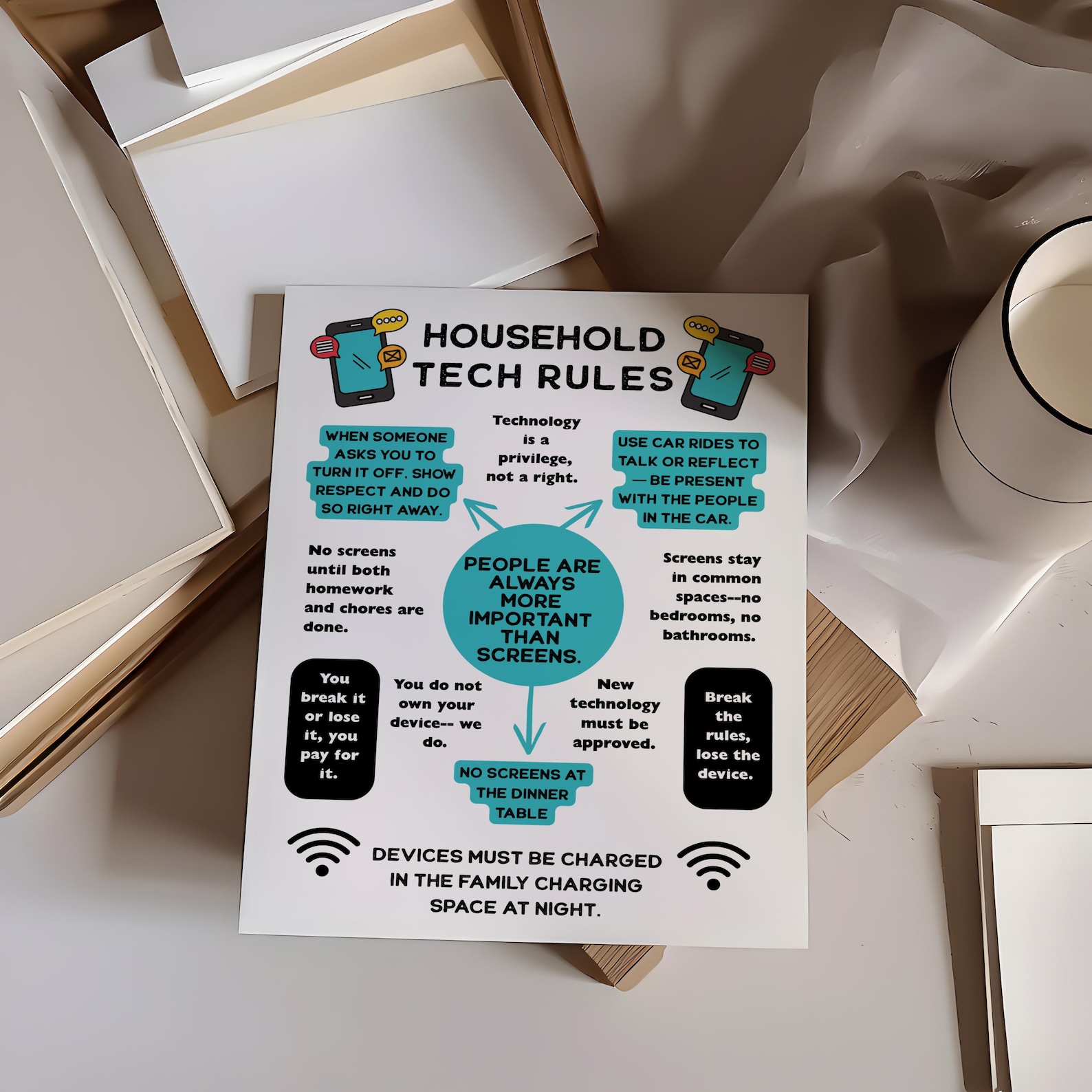 Curated visual reference: Fresh Look at Family Tech Rules Contract Printable Technology Agreement For Kids