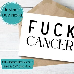 Carte imprimable de soutien contre le cancer, Traitement et diagnostic du cancer, Encouragements et soutien, Fuck Cancer, Sensibilisation au cancer
