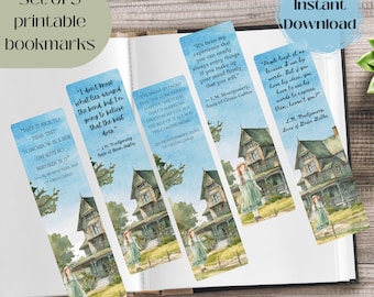 Anne of Green Gables Bookmarks, Watercolor Quotations (PDF)