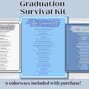 College Survival Kit, zorgpakketcadeau, afstudeercadeau, klas 2025, afgestudeerde middelbare school, cadeau voor zoon, dochter, cadeau-idee voor afgestudeerde