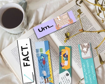 Cute Cat Bookmarks Set, Gift for Book & Cat Lovers (PDF)