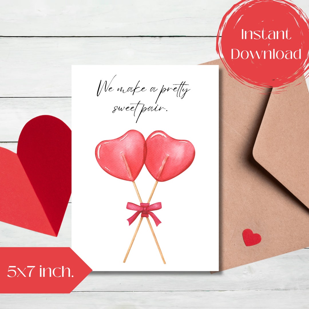 Printable Valentine Card, Valentine's Day Card, Digital Card for Her ...