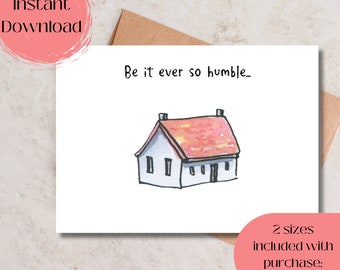Printable Housewarming Card, Card for New Home, Gift for New Home Owner, Housewarming Greeting Card, Congratulations